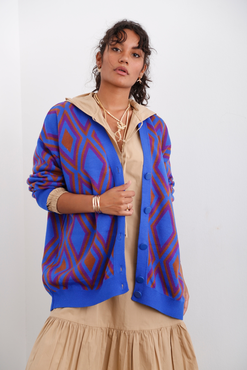 Saks Baklava Desen Hırka 35010