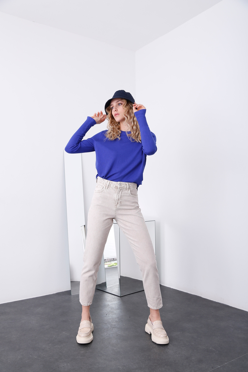 Saks Bisiklet Yaka İnce Triko 3316