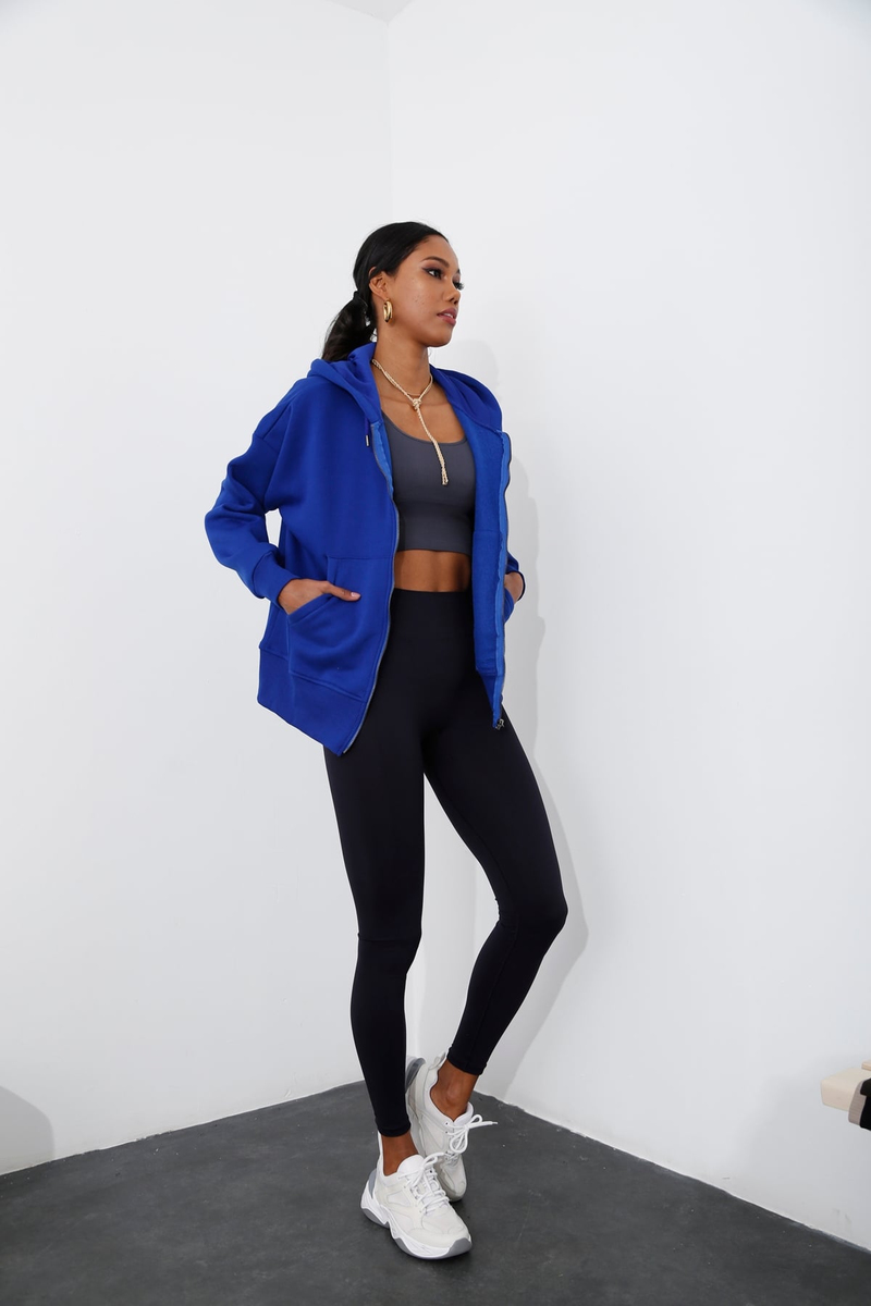 Saks Fermuarlı Şardonlu Sweatshirt 0086