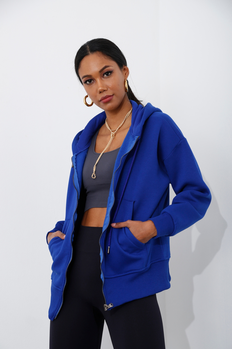 Saks Fermuarlı Şardonlu Sweatshirt 0086