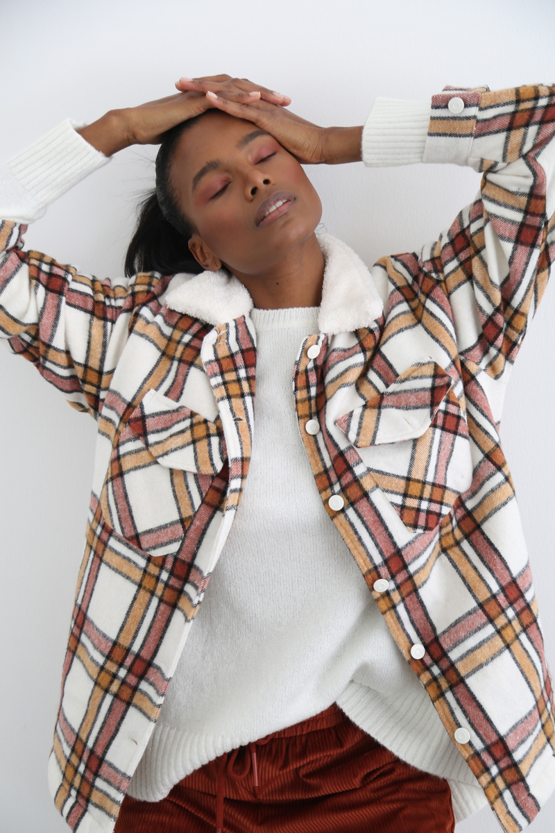 Sarı Kürk Astarlı Oduncu Ceket 22021