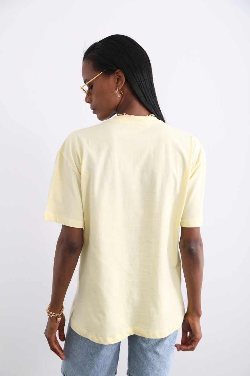 Sarı Montana Baskılı Tshirt 3400