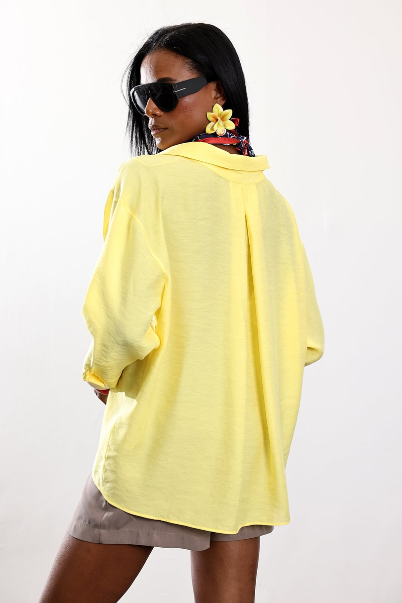 Sarı Oversize Gömlek 4612