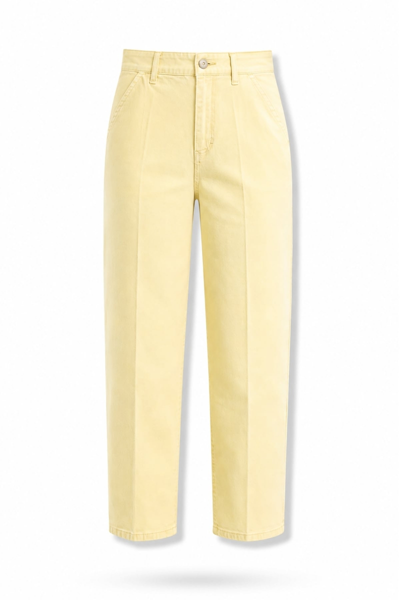 Sarı Yüksek Bel Tensel Baggy Jean 3001