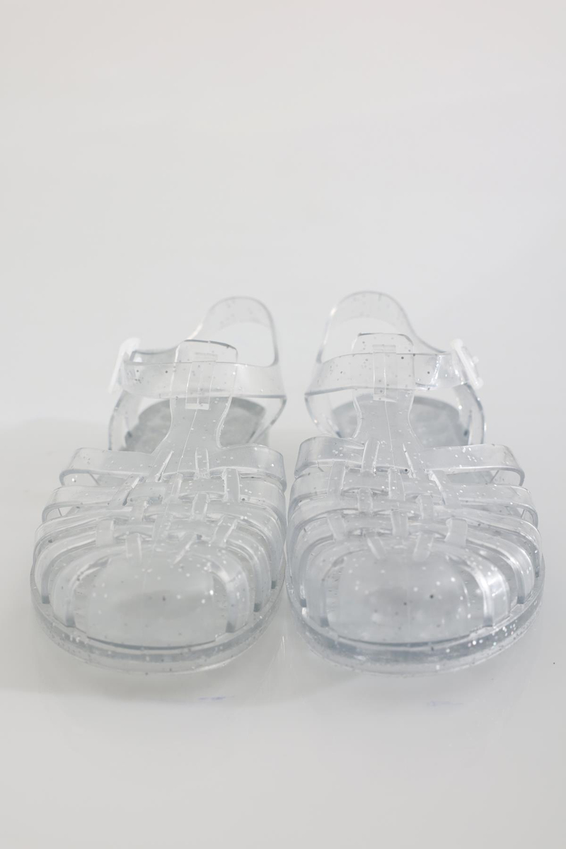Şeffaf Simli Jelly Sandalet 