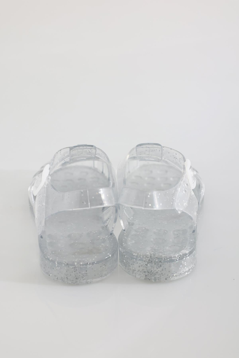 Şeffaf Simli Jelly Sandalet 
