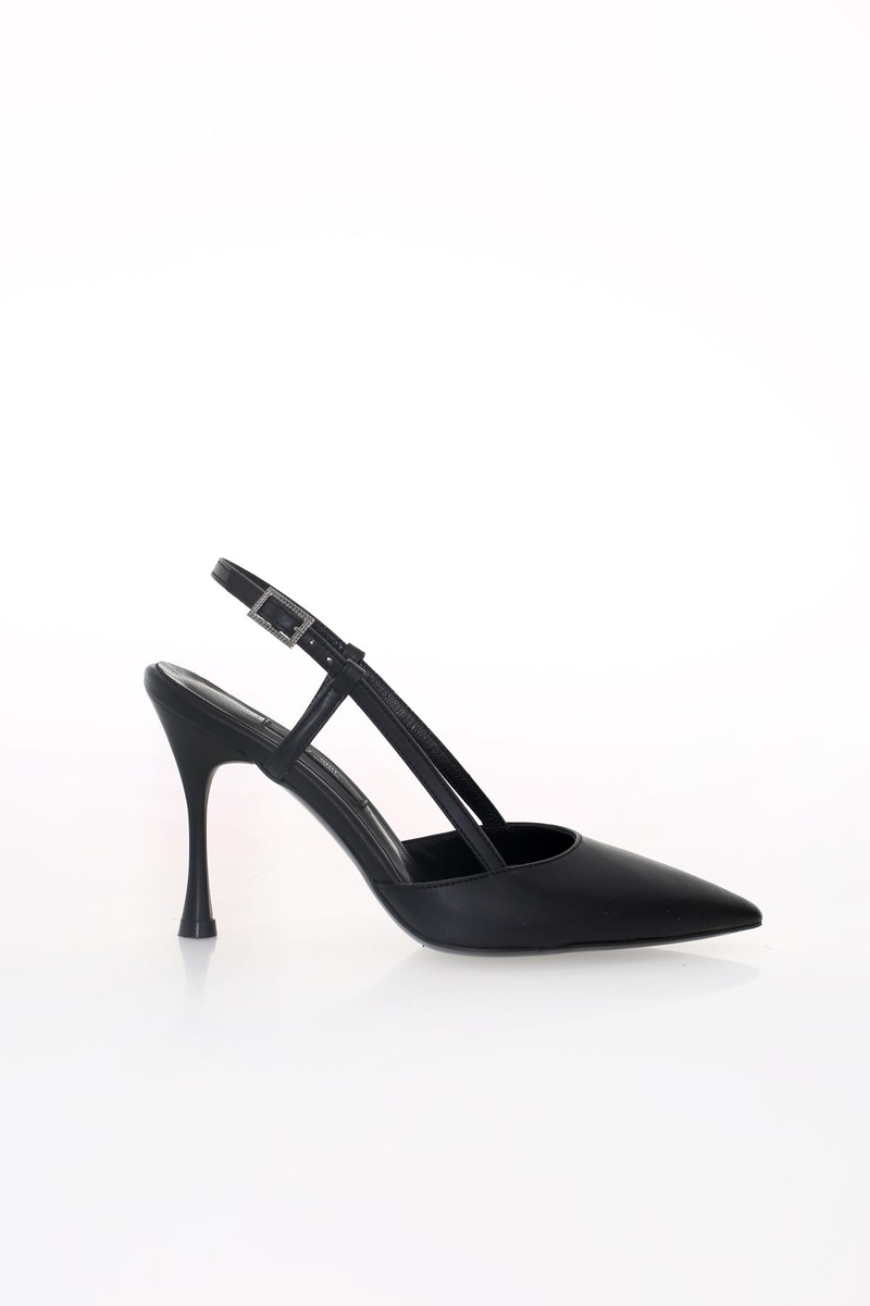 Siyah 9 Cm Arkası Açık Stiletto 38451