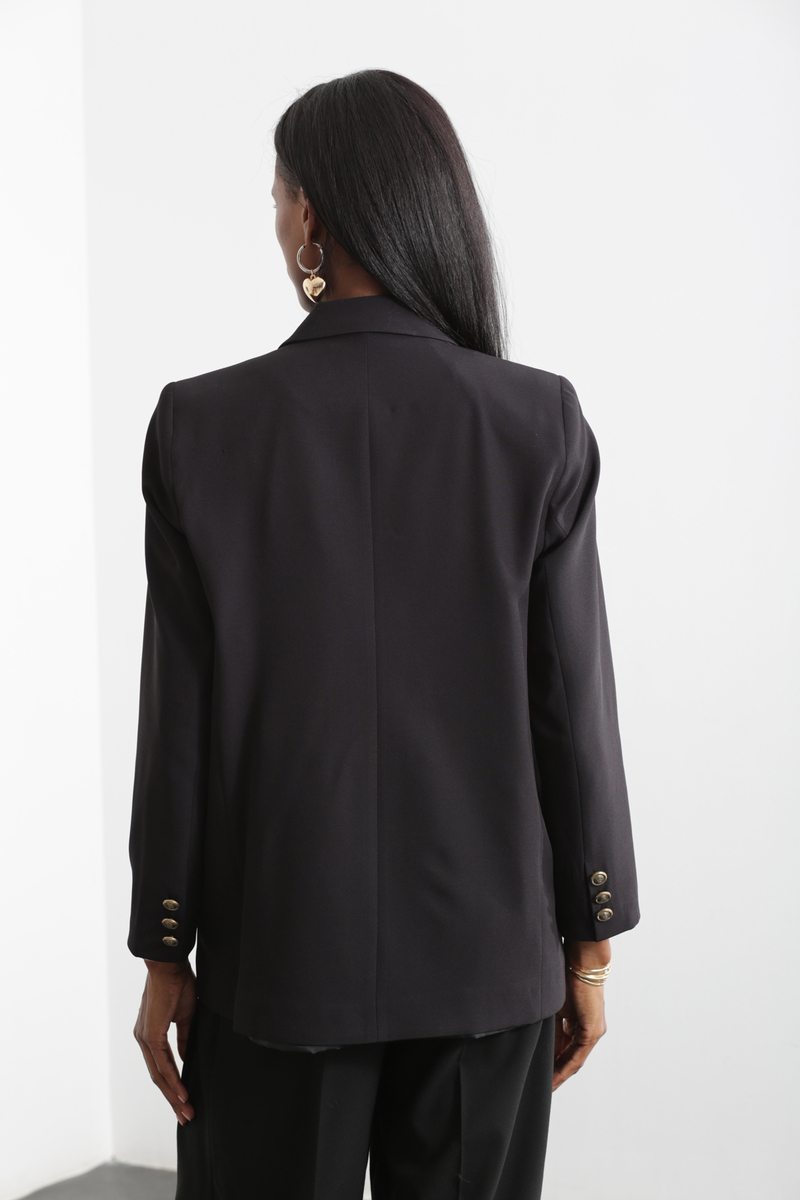 Siyah Altı Düğmeli Blazer Ceket 40385