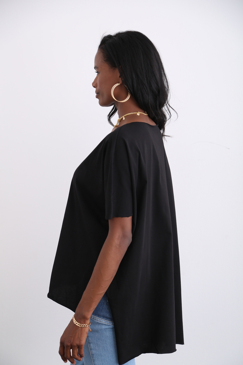 Siyah Arkası Uzun Oversize Tshirt 2203