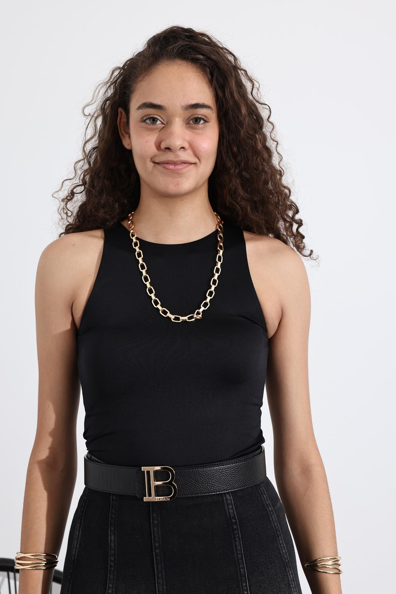 Siyah Askılı Bodysuit 