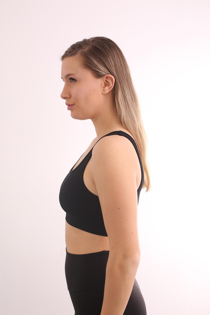 Siyah Askılı Crop 