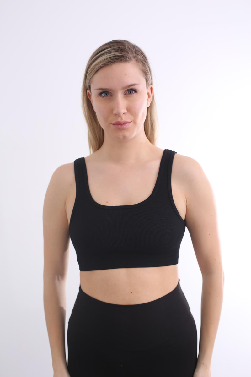 Siyah Askılı Crop 