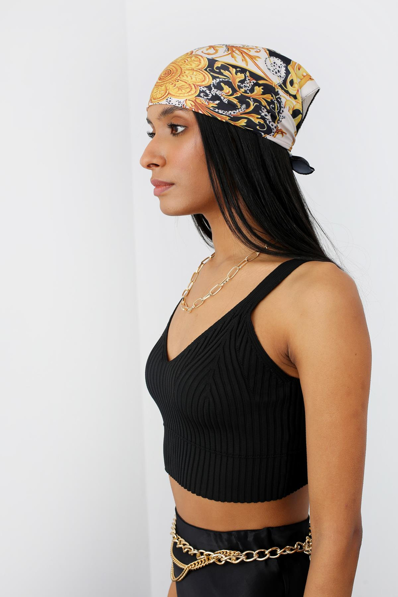 Siyah Askılı Triko Crop 151079