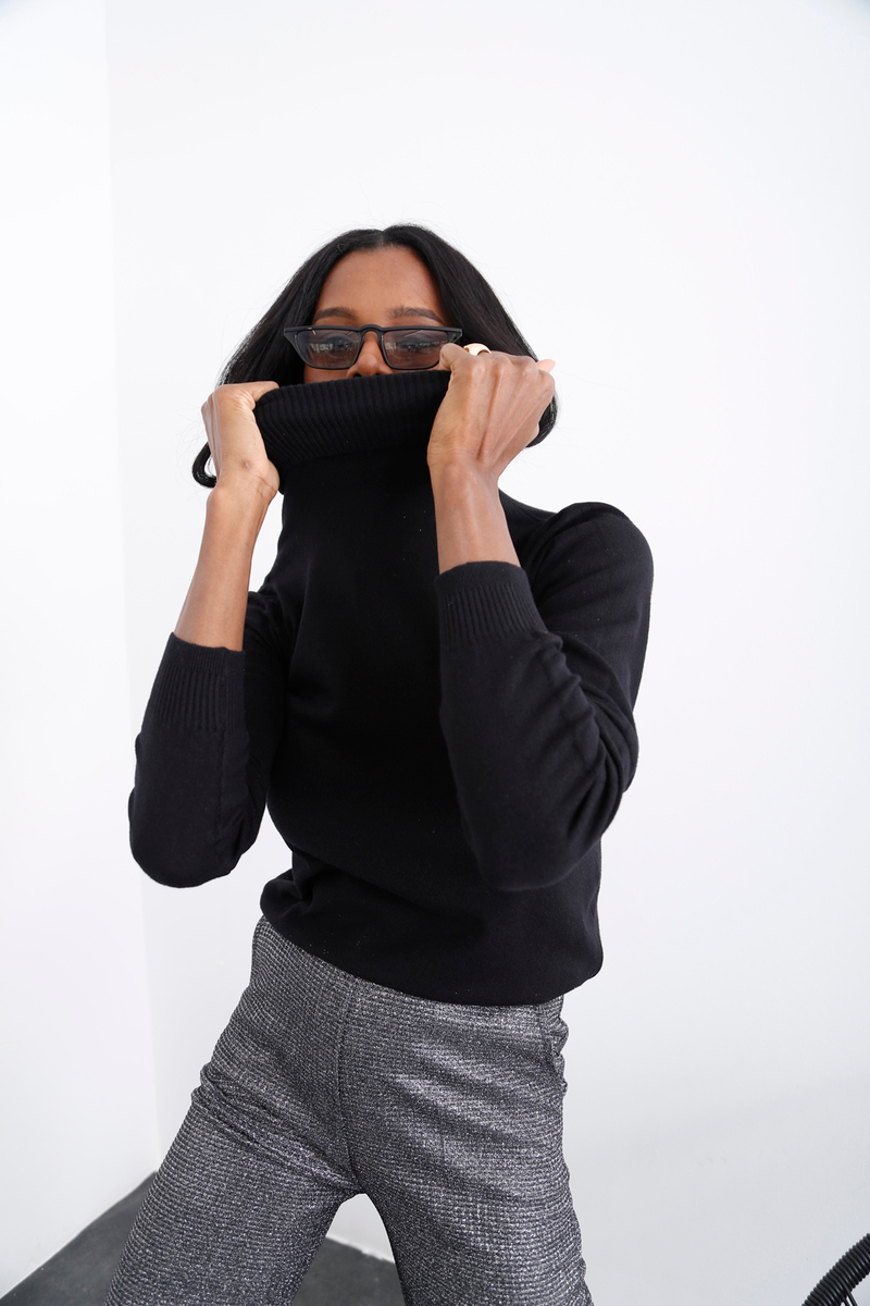 Siyah Basic Balıkçı Triko 18133