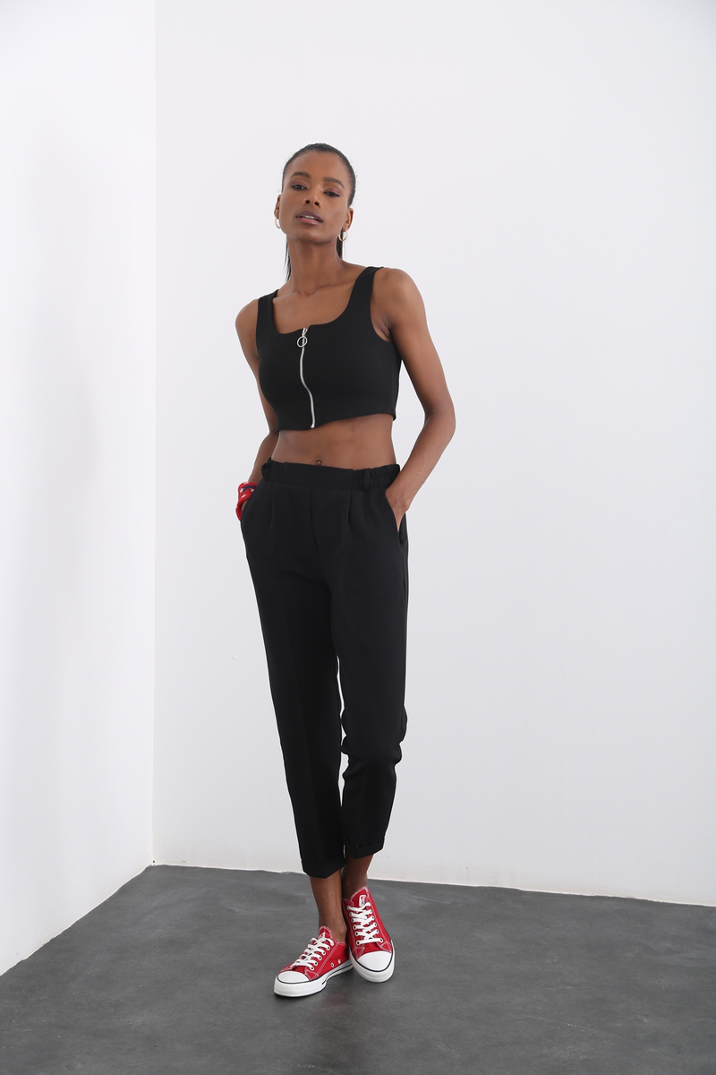 Siyah Basic Havuç Pantolon 5338