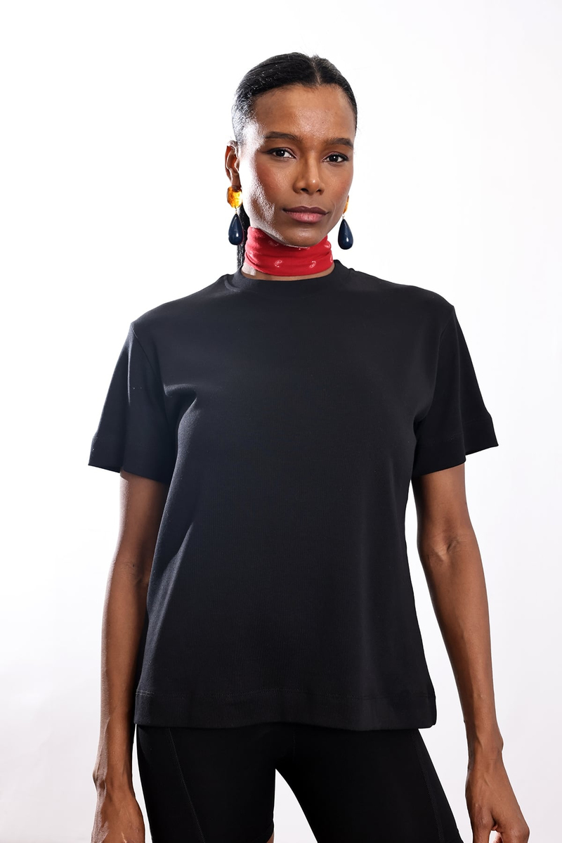 Siyah Basic Pamuklu Tişört 25209