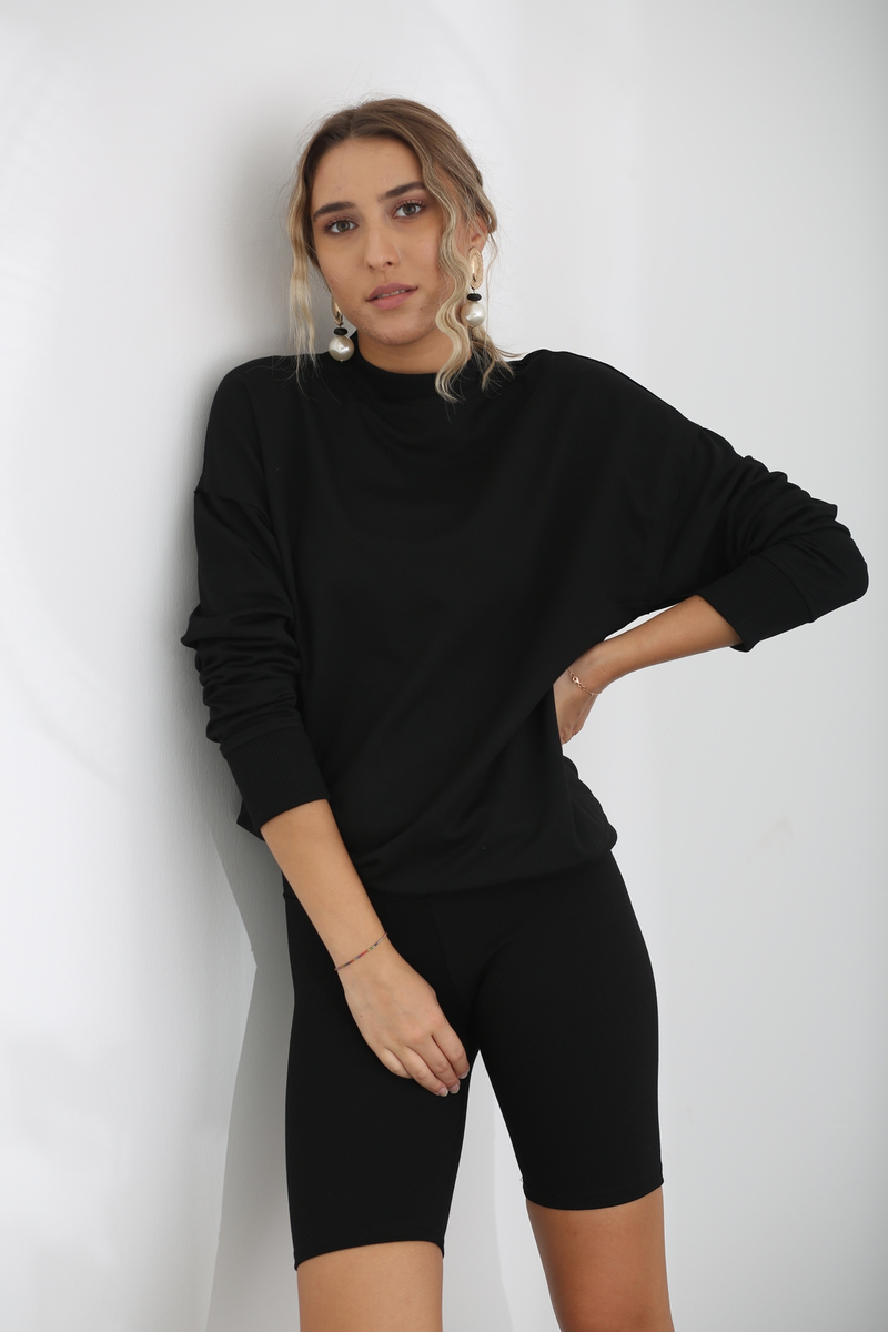 Siyah Basic Sweatshirt 