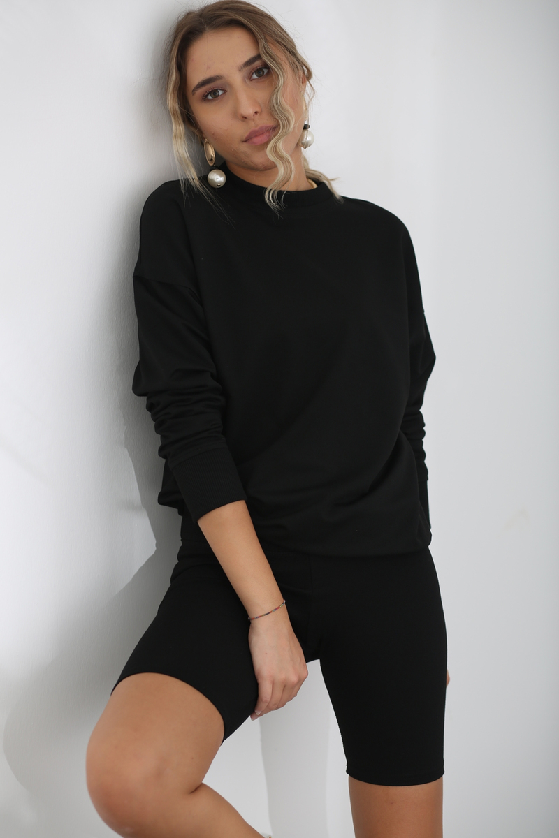 Siyah Basic Sweatshirt 