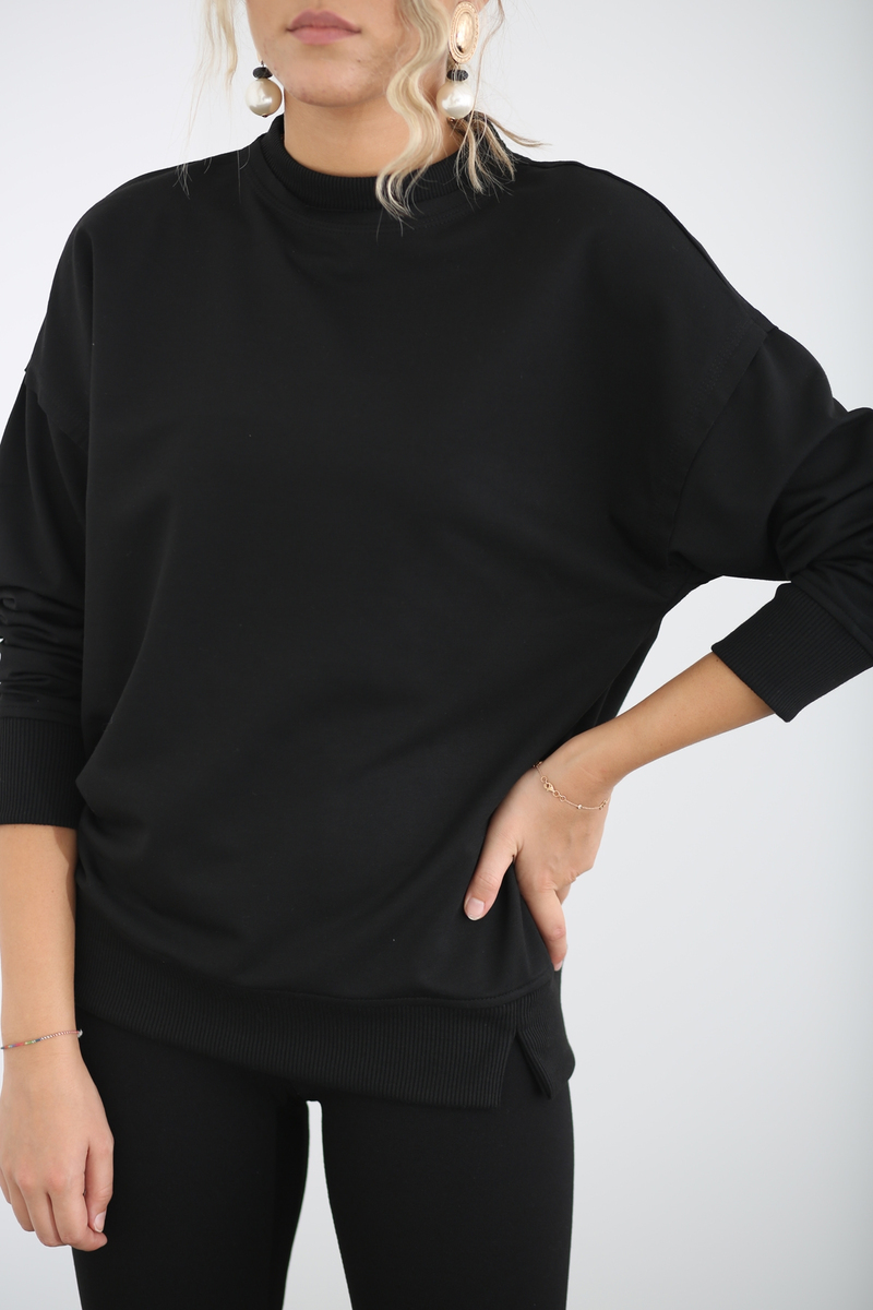 Siyah Basic Sweatshirt 
