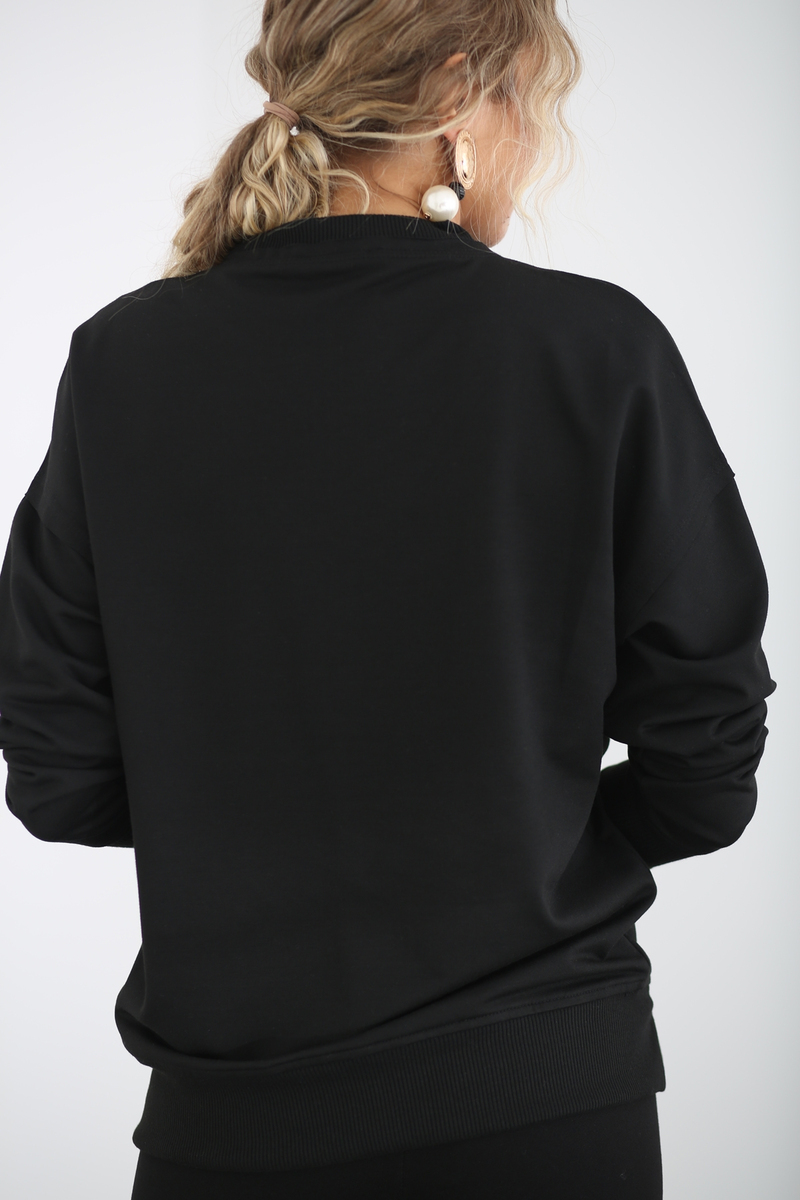 Siyah Basic Sweatshirt 