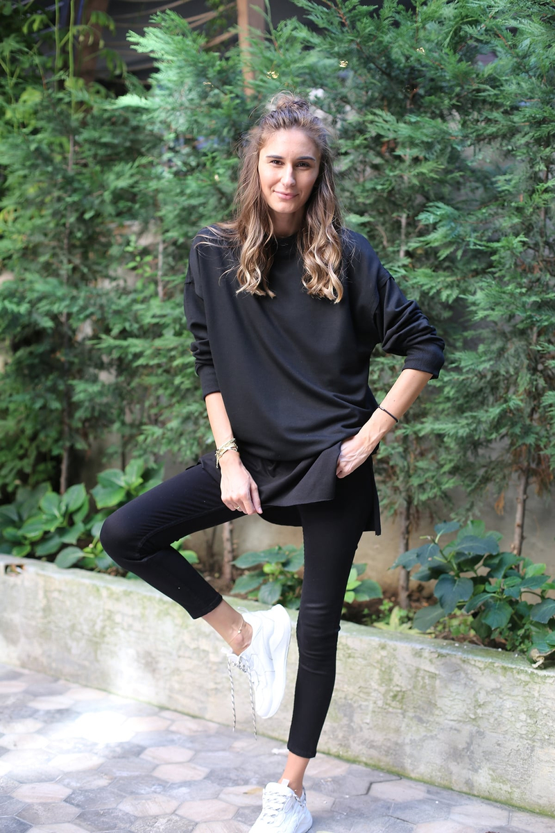 Siyah Basic Sweatshirt