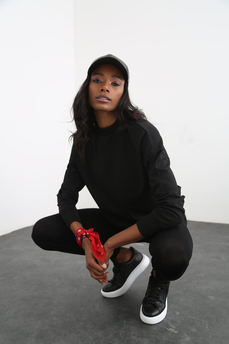 Siyah Basic Sweatshirt 9002