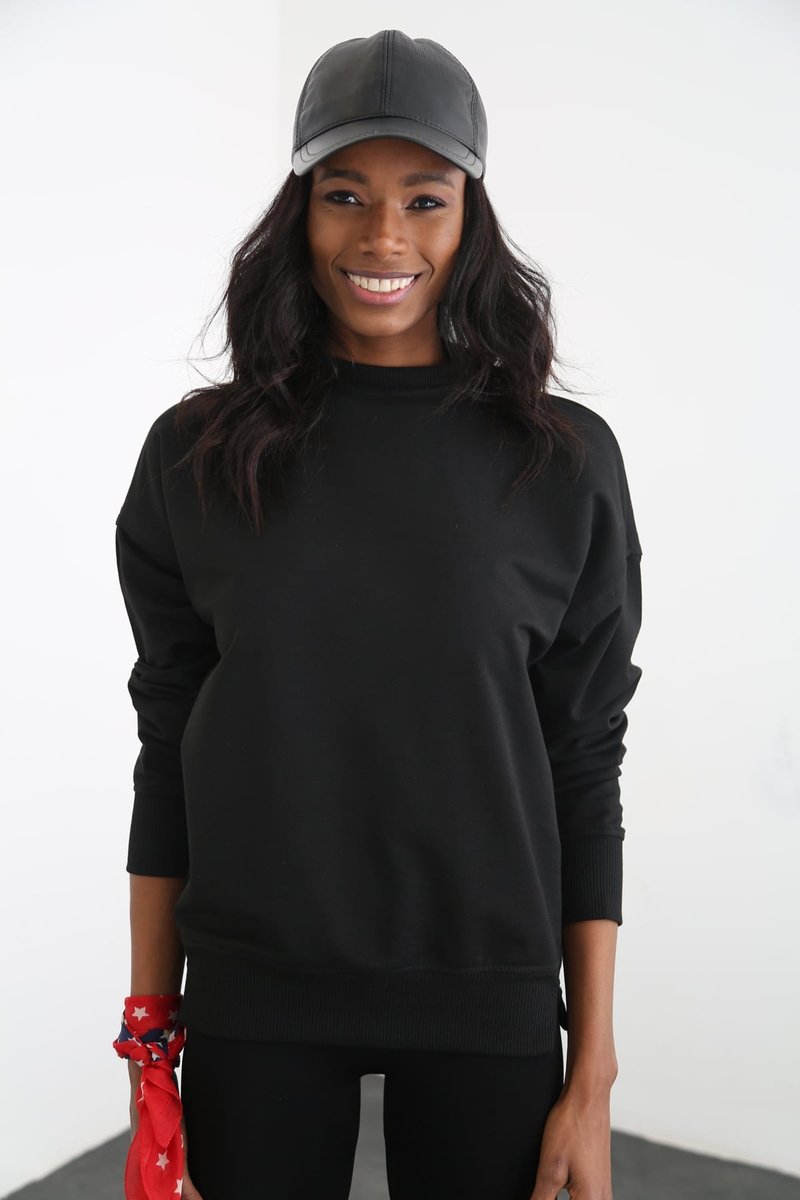 Siyah Basic Sweatshirt 9002