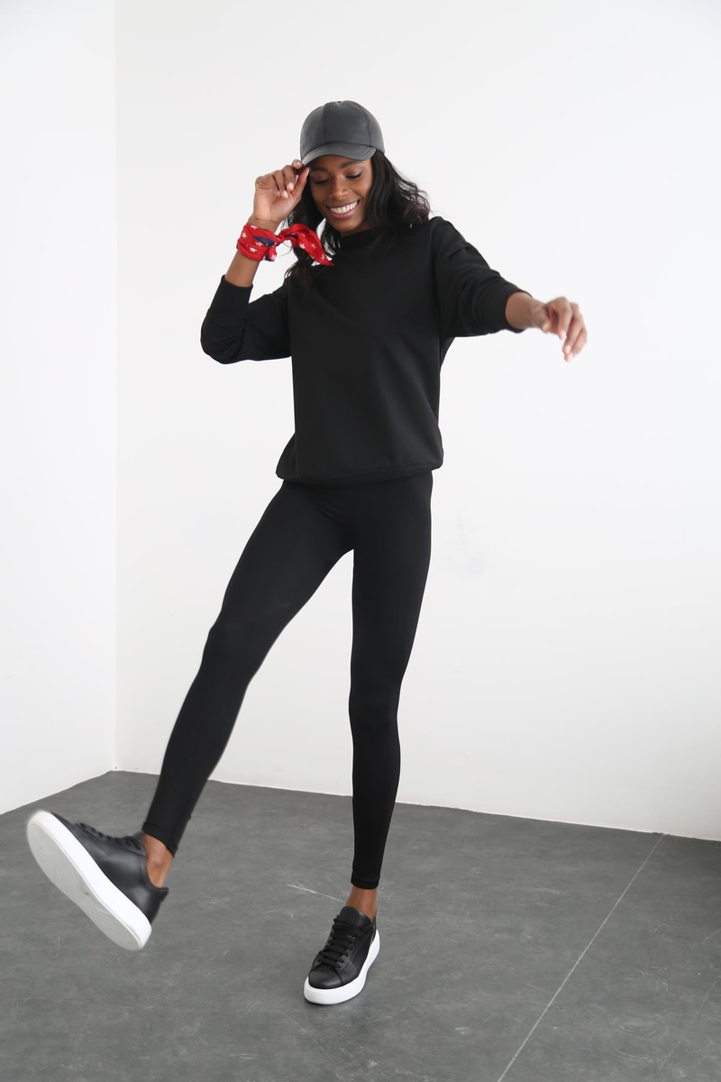Siyah Basic Sweatshirt 9002