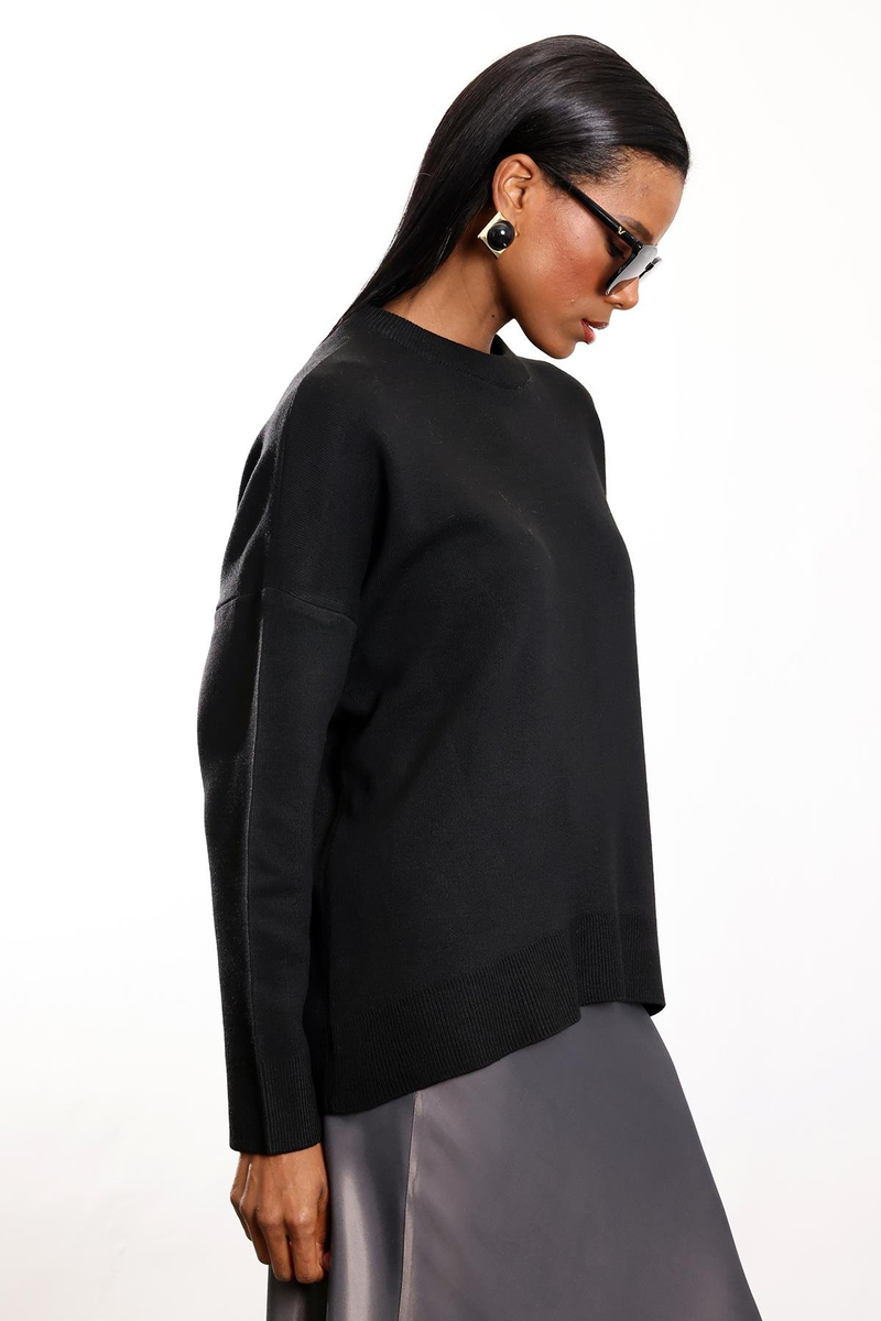 Siyah Basic Triko Kazak 251019