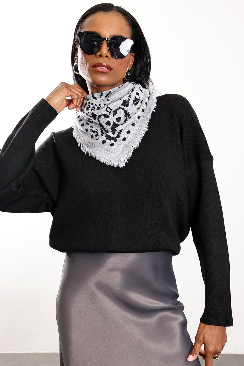 Siyah Basic Triko Kazak 251019