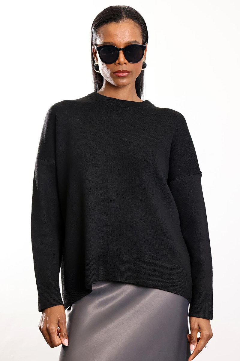 Siyah Basic Triko Kazak 251019