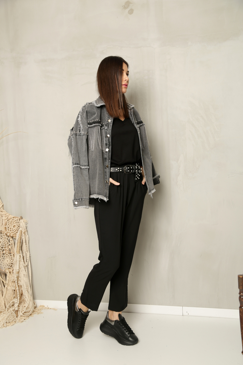 Siyah Beli Bağcıklı Pantolon 22930