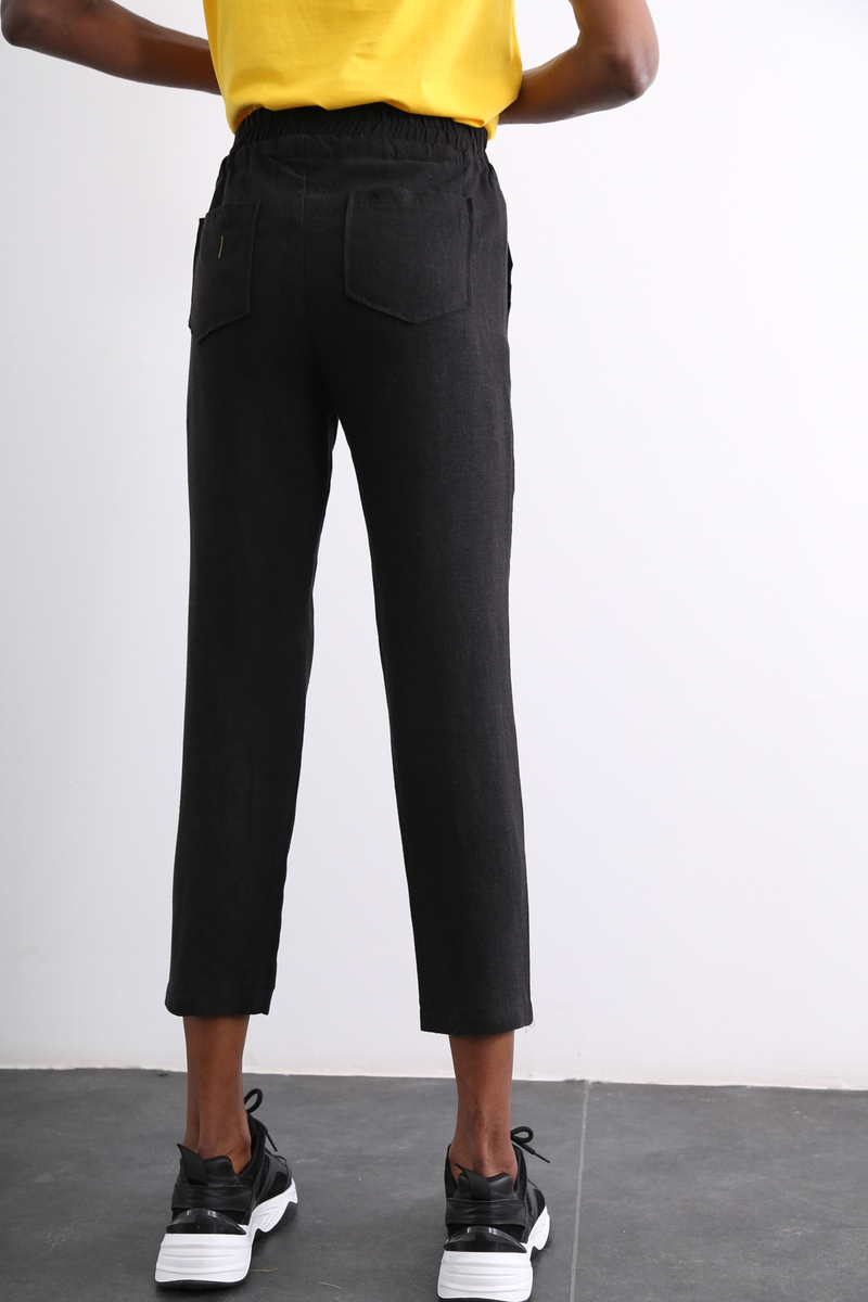 Siyah Beli Bağcıklı Pantolon 50113