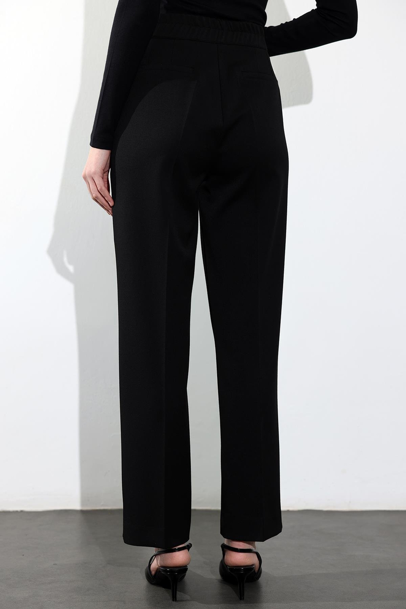 Siyah Beli Lastikli Cigarette Pantolon 