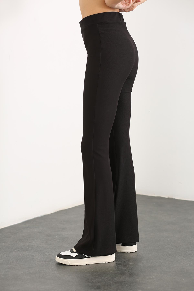 Siyah Beli Lastikli Fitilli Pantolon 81004