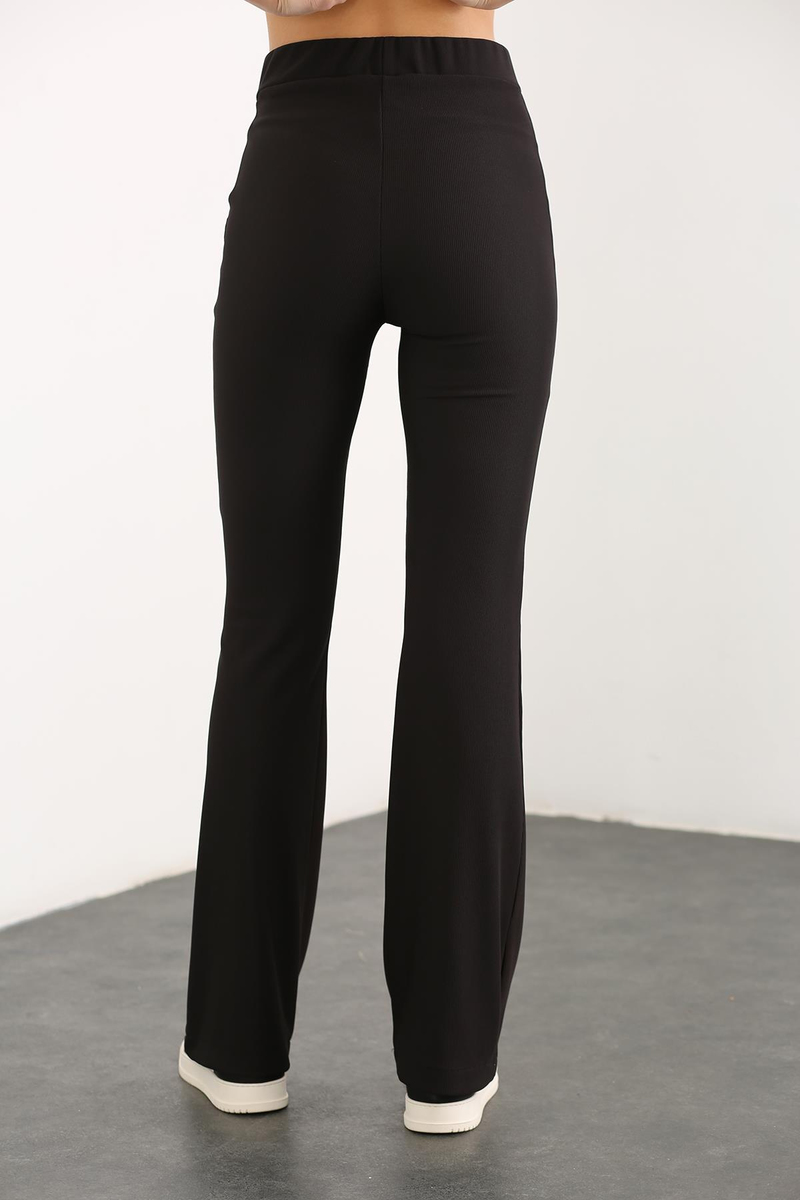 Siyah Beli Lastikli Fitilli Pantolon 81004