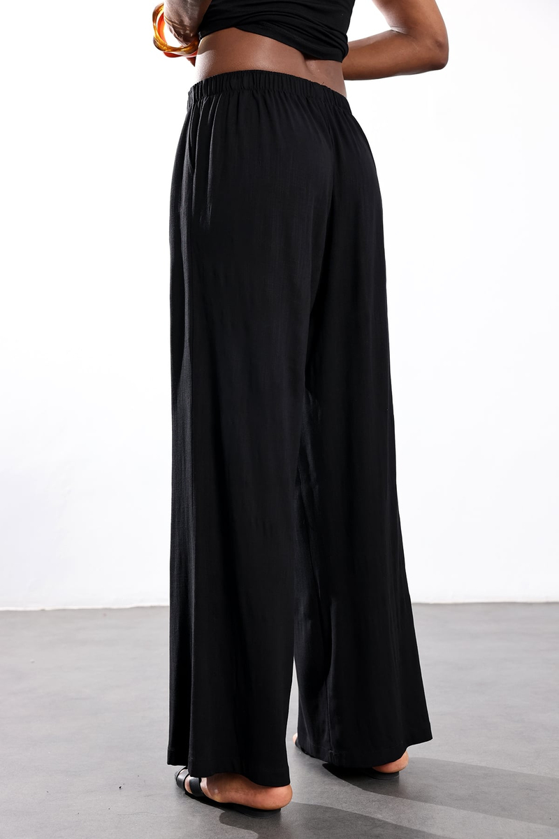 Siyah Beli Lastikli Rahat Pantolon 