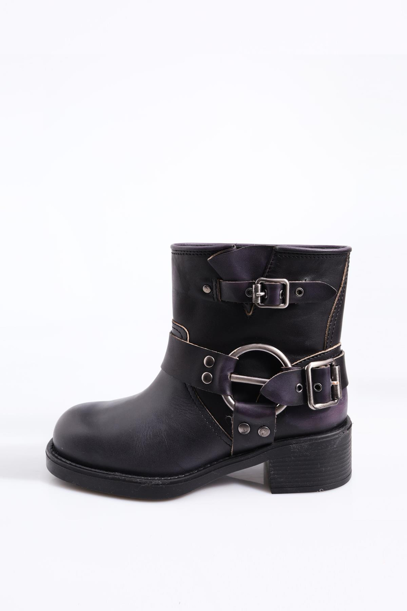 Siyah Biker Bot 23377