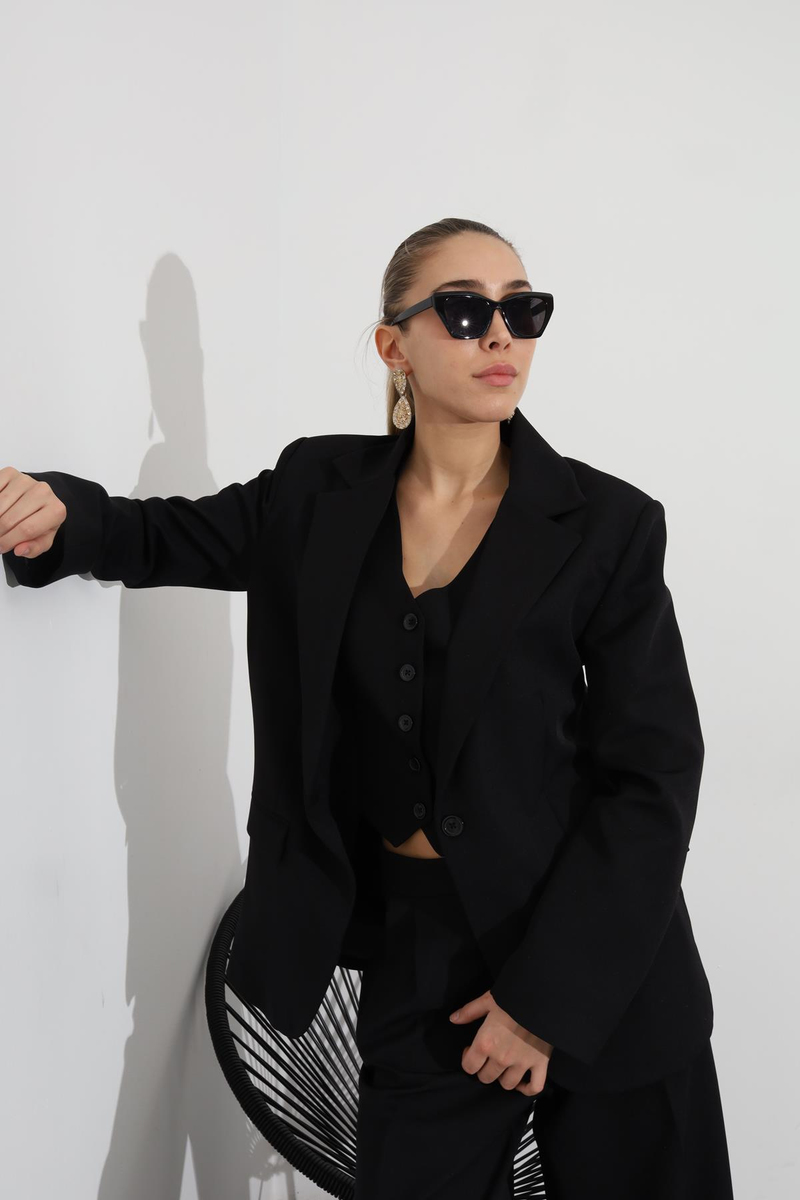 Siyah Blazer Ceket Pantolon Takım 98515