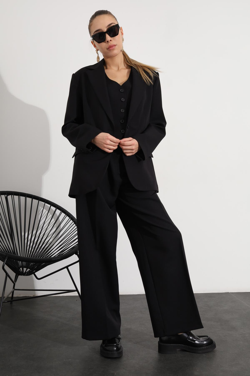 Siyah Blazer Ceket Pantolon Takım 98515