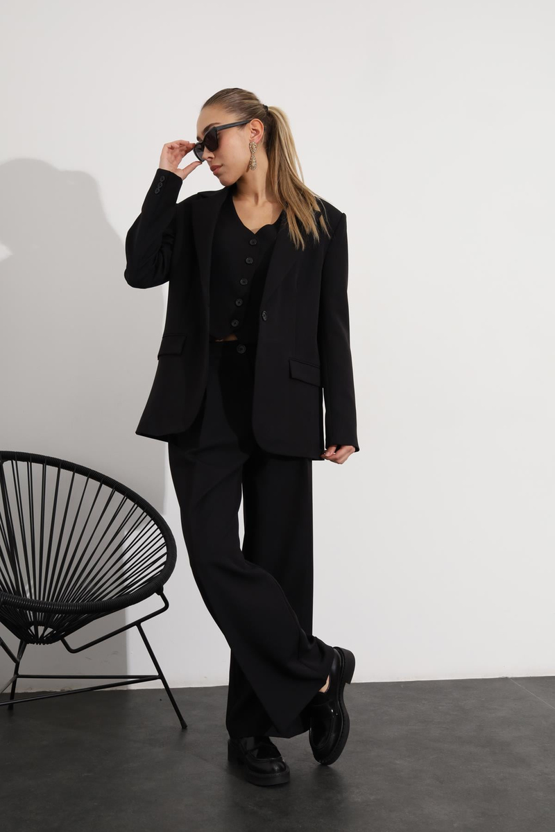 Siyah Blazer Ceket Pantolon Takım 98515