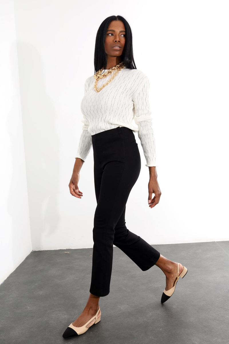 Siyah Bootcut Gabardin Pantolon 