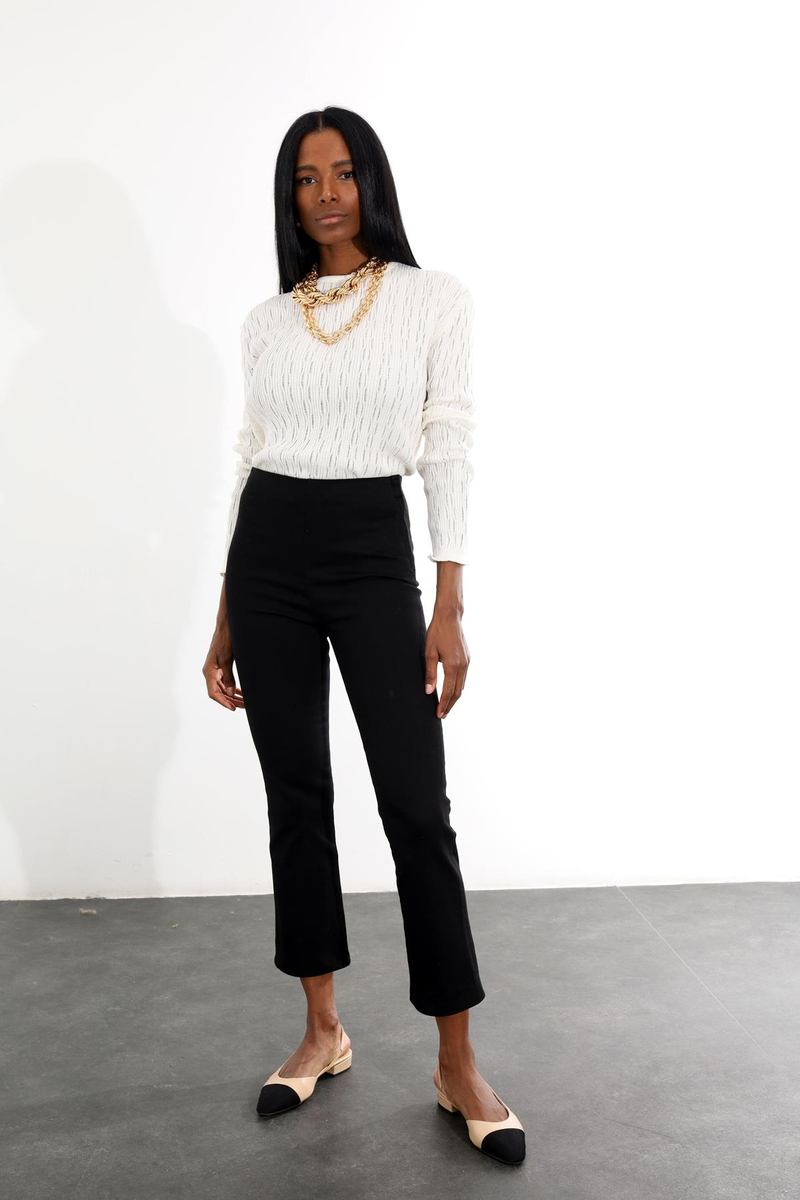 Siyah Bootcut Gabardin Pantolon 