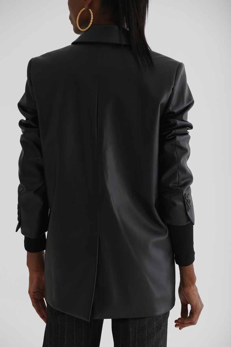 Siyah Deri Blazer Ceket 59050