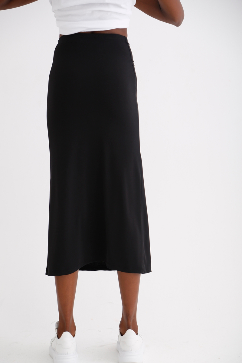 Siyah Drape Detaylı Etek 305
