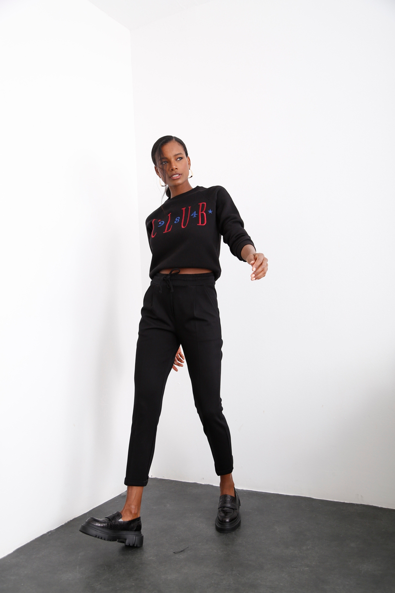 Siyah Duble Paça Pantolon 3900