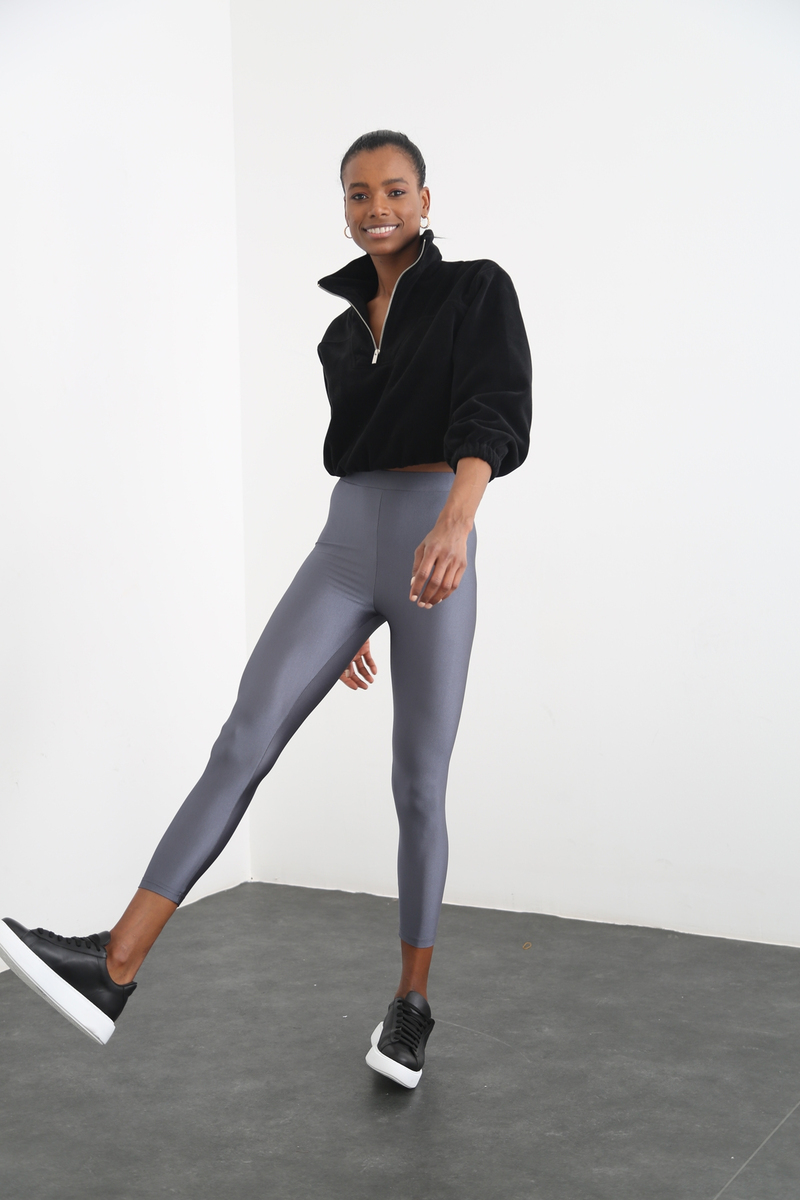 Siyah Fermuarlı Polar Sweatshirt 3406