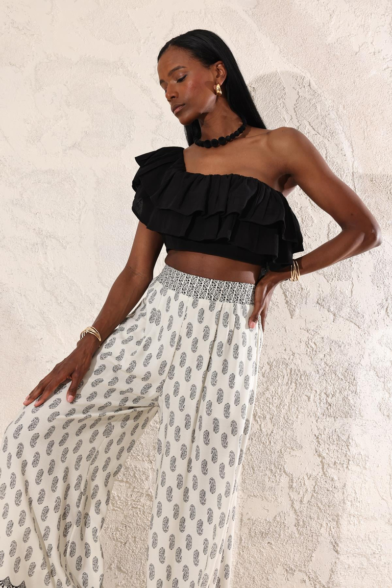 Siyah Fırfırlı Crop 23391