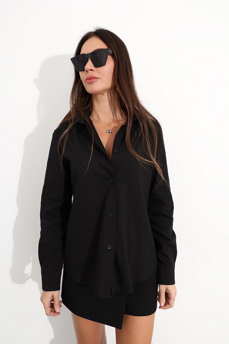 Siyah Fit Basic Gömlek 2402