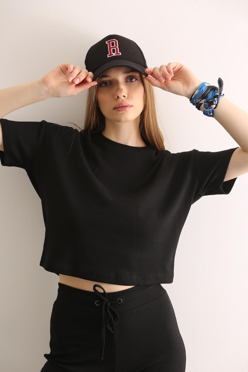 Siyah Fitiili Tshirt Pantolon Takım 